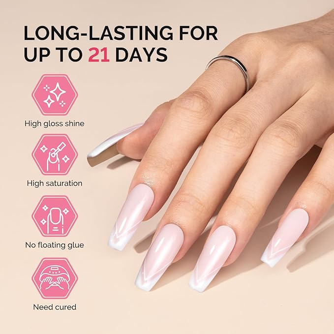 MelodySusie Fleurwee Plant Based Gel Nail Polish, Hema Free Pale Nude Pink Nail Polish, Soak Off UV LED Gel Polish Gift for Women 21 Non Toxic Long Lasting Nail Art Manicure Salon DIY at Home P12