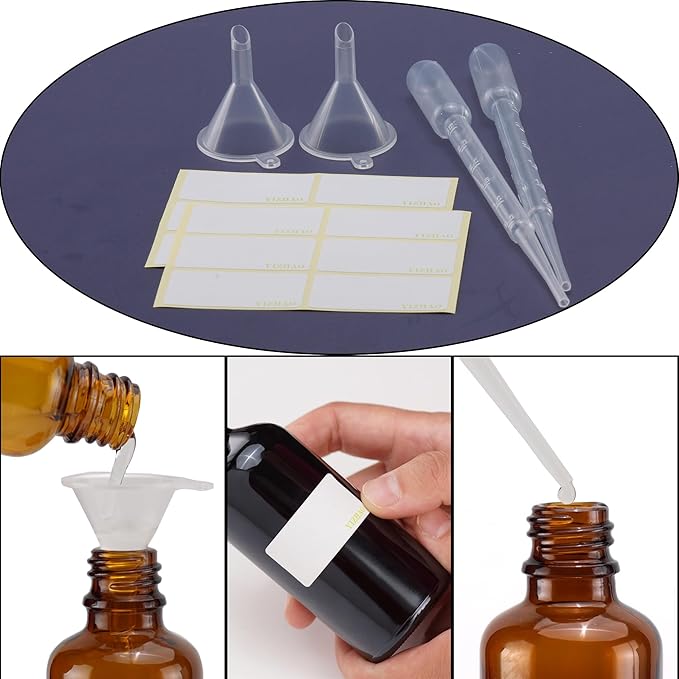 YIZHAO Clear Glass Spray Bottles 4oz, with Small Fine Mist Spray, Metal Cap, Refillable for Essential Oil,Travel,Cleaning,Perfume,Aromatherapy,Makeup – 9 Pcs