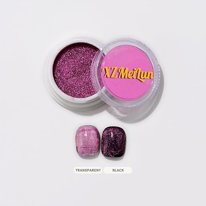 Cat Eye Nail Powder, Big-Capacity 0.8g 9D Cat Eyes Magnetic Powder Purple Magic Mirror Effect Pigment Holographic Nail Art Glitter, Can Mixed with Builder Gel Nail Polish for Use
