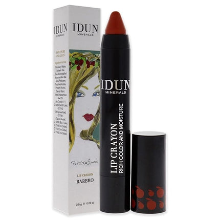 Idun Minerals - Lip Crayon - Vegan Formula - Intense Color Payoff - Full Coverage Finish - Lips Stay Moisturized And Soft - Long Lasting - Ideal For All Skin Types - Barbro Terracotta - 0.09 Oz