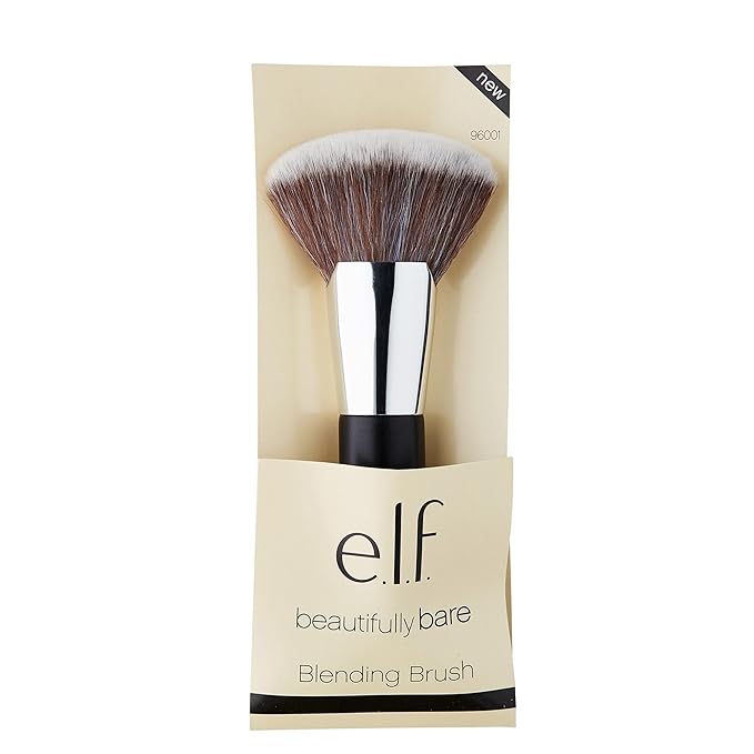 e.l.f. Beautifully Bare Blending Brush, Synthetic Makeup Brush For Precise & Streak-Free Full-Face Application, Vegan & Cruelty-Free