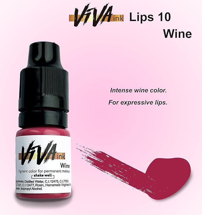 Lip Pigment – Wine – Permanent Lip Makeup – Microblading Ink for Durable and Colorful Lips – Long Lasting Color Lip Cosmetics (0.2 oz)