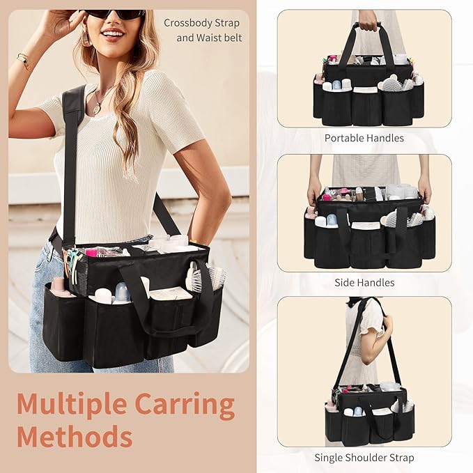 Hairstylist Traveling Bag, Extra Large Hair Tools Travel Bag, Hair Tool Organizer with Adjustable Dividers and Multi Pockets, Professional Makeup Artist Bag, Hairstylist Must Have