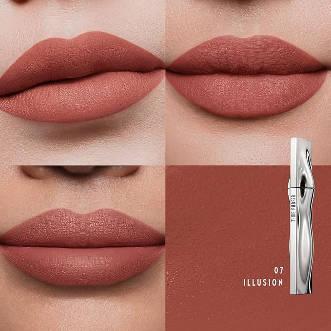 ETERNAL LIP MATTE-Long Lasting Lip Stain, Waterproof and Transferproof Lip Tint, Mask-friendly, Matte Finish Lipstick, Lightweight, High Coverage, Vivid Color (07 ILLUSION)
