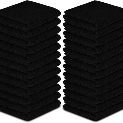 Softolle 100% Cotton Washcloths 24 Pack (12x12 Inches) Soft, Highly Absorbent Washcloth, Face Towels, Wash Cloths for Face, Ring Spun, Bulk Pack (Black)