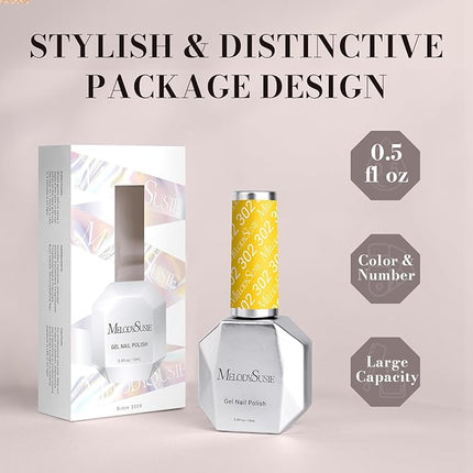 MelodySusie Bright Yellow Gel Polish,0.5fl oz Nails Soak Off UV LED Neon Yellow Gel Nail Polish Gift for Women Nail Art Manicure Salon DIY Nail Design Decoration at Home-302-A2903