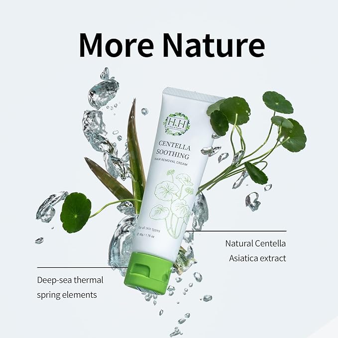 HH Herb&Health Intimate Hair Removal Cream for Women, Painless and Gentle, With Cica Extract, For Bikini and Sensitive Skin, Removes Short and Thick Hair