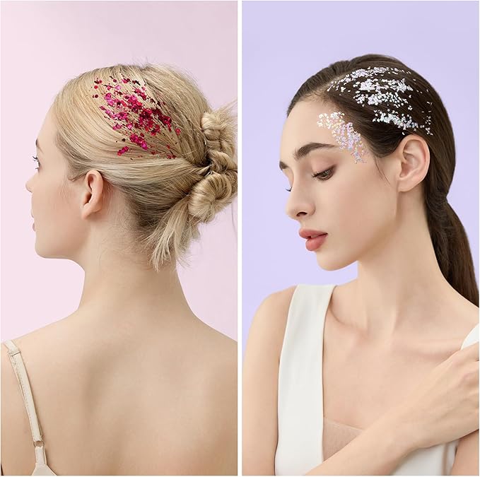 Teenitor Face Glitter, 9 Jars Body Glitter Gel, 9 Colors Makeup Gel Glitter for Face and Body, Hair