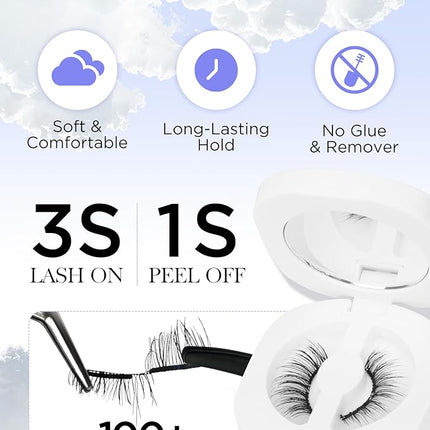 BEYELIAN Magnetic Eyelashes with Applicator Kit, Upgrade Soft Magnetic Lashes Reusable False Eyelashes Natural Look, No Glue Needed Eyelashes for Daily Work Magic-13(Lightweight & Comfortable)