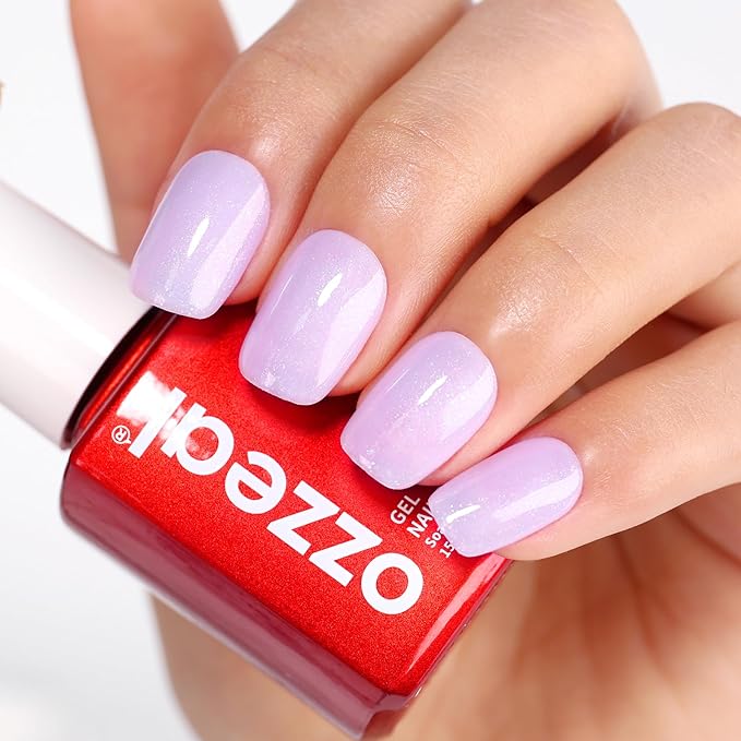 Jelly Gel Nail Polish,Lavender Purple Silver Glitter Shimmer Neutral Sheer Soak off UV/LED Iridescent Translucent Sparkly Nail Gel Polish for Nail Art DIY Manicure 0.5 Fl Oz