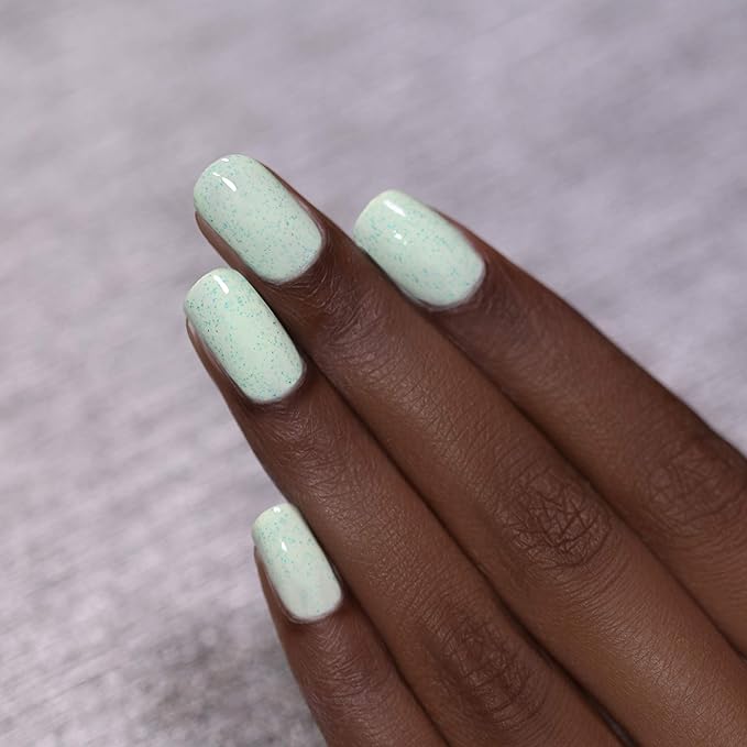 ILNP Dew Drop - Pastel Mint Speckled Nail Polish, Chip Resistant, 7-Free, Non-Toxic, Vegan, Cruelty Free, 12ml