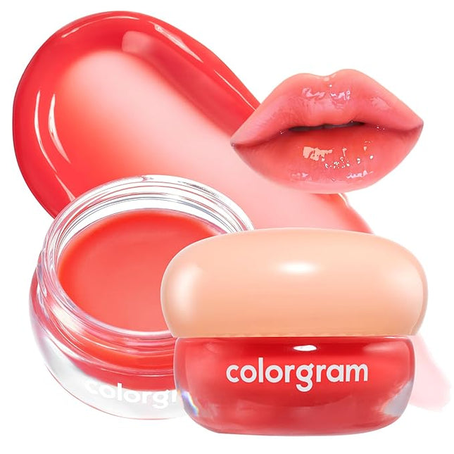 COLORGRAM TINTIN DORY LIP JAM 04 GRAPEFRUIT JAM | Pudding Pot Lip Blush | Tinted Lip Jam, Hydrating & Plumping Lip Balm with Lightweight, Non-Sticky Formula | Clear Radiance & Semi-Transparent Color