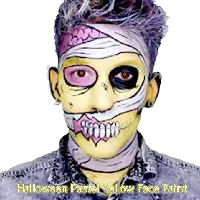 Go Ho Lemon Face Paint Stick - Water Based Washable Pastel Yellow Body Paint for Halloween Cosplay SFX Makeup