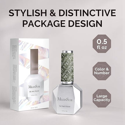 MelodySusie Green Glitter Gel Nail Polish,0.5fl oz Soak Off UV LED Christmas Green Glitter Gel Polish Gift for Women Nail Art Manicure Salon DIY Nail Design Decoration at Home-1751