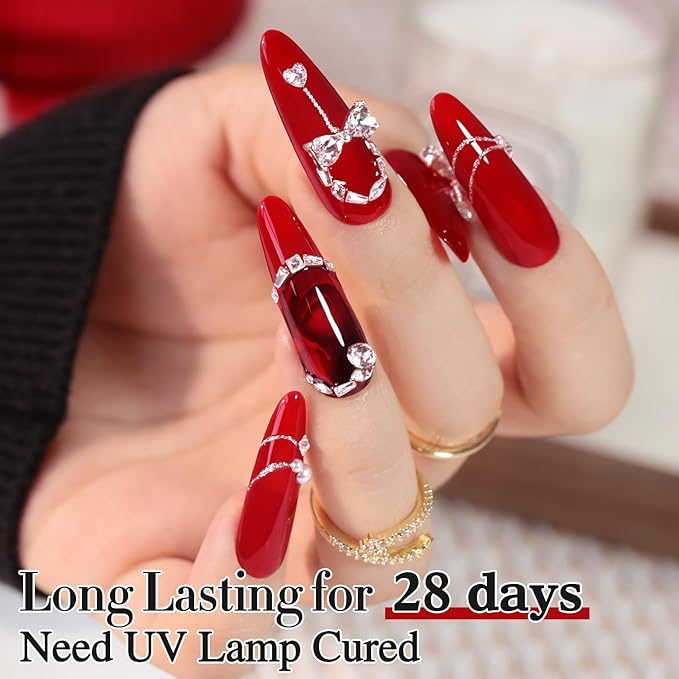 Double Rhythm 0.50 OZ Translucent Gel Polish Same Color Same Bottle Sheer Pastel Neutral Natural Milky 15 ML Jelly UV Nail Art DIY at Home (Burgundy Red-A1485)