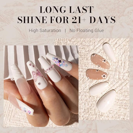 MelodySusie White Gel Nail Polish,0.5fl oz Nails Soak Off UV LED Milky White Gel Polish Christmas Gift for Women Nail Art Manicure Salon DIY Nail Design Decoration at Home-595-A2202