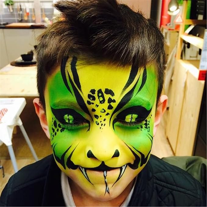 Go Ho Cream-Blendable Light Yellow Face Paint (1.06 oz),Eye Black Sports Stick,Full-coverage Pale Yellow Face Body Paint Stick for Party Halloween Cosplay SFX Makeup