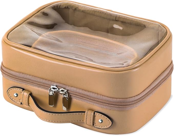 Veki Transparent Makeup Bag Travel Cosmetic Bags Case Waterproof Toiletries Bag Large Capacity Open Storage Bags Organizer With Zipper, Portable Make Up Organizer for Women and Girls