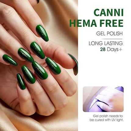CANNI Green Gel Nail Polish Set – 6 Colors (Olive, Evergreen, Sage, Mint, Light Green), 9ML Soak Off UV LED Gel Nail Kit for Spring Nail Art & DIY Manicure