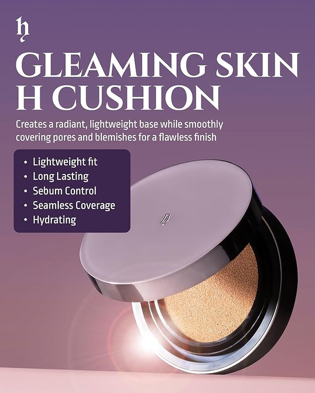 HEVVYMAKEUP H Cushion Semi Matte No.23 Medium Begie - Korean Makeup All Day Flawless Coverage Foundation for Neutral Dry Skin - Poreless Airy Weightless Coverage, 0.35oz.