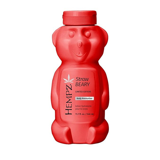 Hempz Limited Edition Strawbeary Body Moisturizer, Hydrating and Nourishing Lotion, Cute Fall Bear, Giftable for Women and Teens, 11.7 oz.