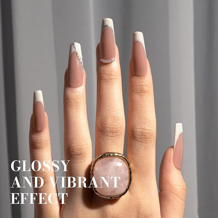 MelodySusie Milky White Gel Nail Polish,0.5fl oz Nails Soak Off UV LED Shell White Gel Polish Gift for Women Nail Art Manicure Salon DIY Nail Design Decoration at Home-1683