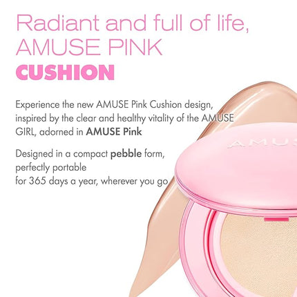 Amuse SEOUL Dew Power Vegan Cushion Foundation (01 PURE) | Dewy, glow, long-lasting, double coverage, clean beauty, lightweight