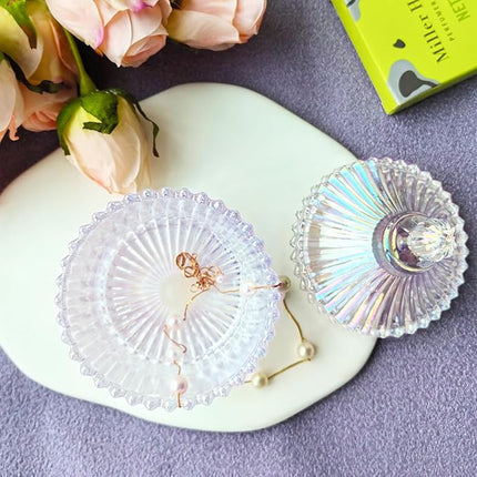 Monomer Dish, CORFULRA Dappen Dish for Acrylic Powder, Large Nail Cup for Nail Monomer Liquid, Glass Cup for Acrylic Nail Brush, Acetone Nail Polish Remover Holder. Rainbow