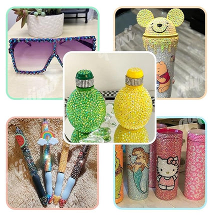 qiipii 8000PCS 3mm Vibrant Purple AB Resin Rhinestones for Crafting Colorful Purple AB Flatback Jelly Stones Bulk SS16 Non-Hotfix Rose AB Diamonds Gems Charms for Face Eyes Makeup Tumblers DIY Crafts