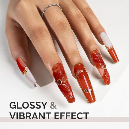 MelodySusie Rust Red Gel Nail Polish,0.5fl oz Nails Soak Off UV LED Red Brown Gel Polish Gift for Women Nail Art Manicure Salon DIY Nail Design Decoration at Home-1745