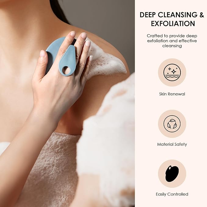 INNERNEED PP Shower Brush Body Exfoliating Scrubber, for Deep Clean Body Wash, Cellulite Treatment, Lymphatic Drainage and Blood Circulation Improvement (Pack of 4)