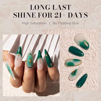 MelodySusie Dark Green Gel Nail Polish,Christmas Green Gel Polish Autumn Winter Color 348,Soak Off UV LED Nail Lamp Gift for Women Nail Art Manicure Salon DIY Nail Design at Home 0.5 Fl Oz-A2305
