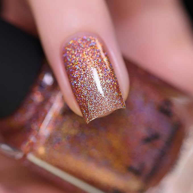 ILNP Caroline - Glistening Rosy Copper Holographic Nail Polish
