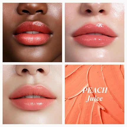 INGA Water Glow Melting Balm - Hydrating Tinted Lip Balm with Soft, Melt-On Texture, Natural Sheer, Glass-Like Finish with Non-Sticky, Lightweight Comfort (PEACH JUICE)