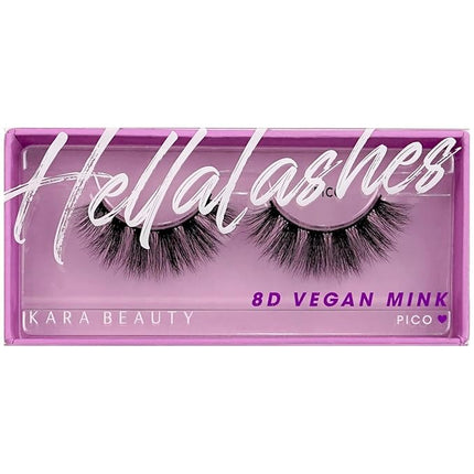 KARA BEAUTY Style L7 Hellalashes 8D Faux Mink Lashes Lightweight Synthetic Fiber in 8 Dimensional Layers PICO - Spiked with Length Focused in Center, 1 Pair