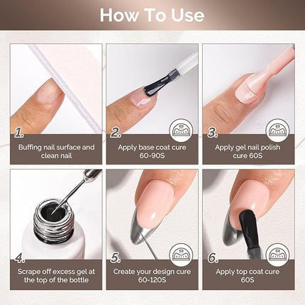 MelodySusie 8ML Silver Gel Liner Nail Art Polish Mirror Chrome 3D Effect,for Line and Patterns of Painting,French Nail Tips,DIY Manicure Pedicure for Home DIY Salon Use