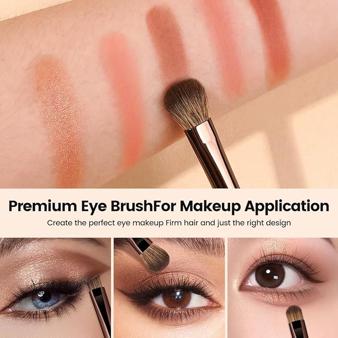 MAANGE 7 PCS Foundation Makeup Brush Set With Bag, Make up Brushes, Eyeshadow Concealer Brush, Double-ended Foundation Contour Powder Blush, Professional Face brush Set Tools For Liquid,Cream (Brown)