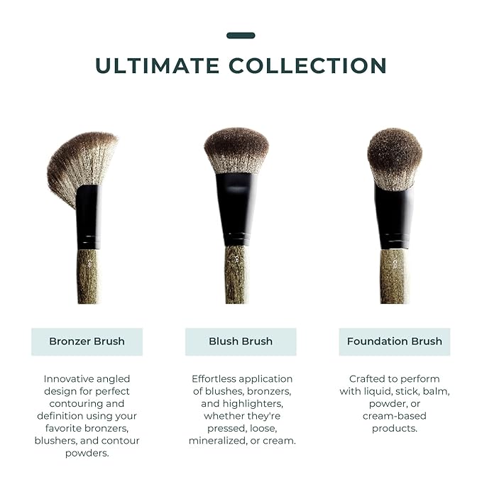 Rose and Ben Beauty C42 Foundation Brush | Professional Blending Brush for Liquid & Cream Makeup | Streak Free Buildable Coverage | Cruelty Free