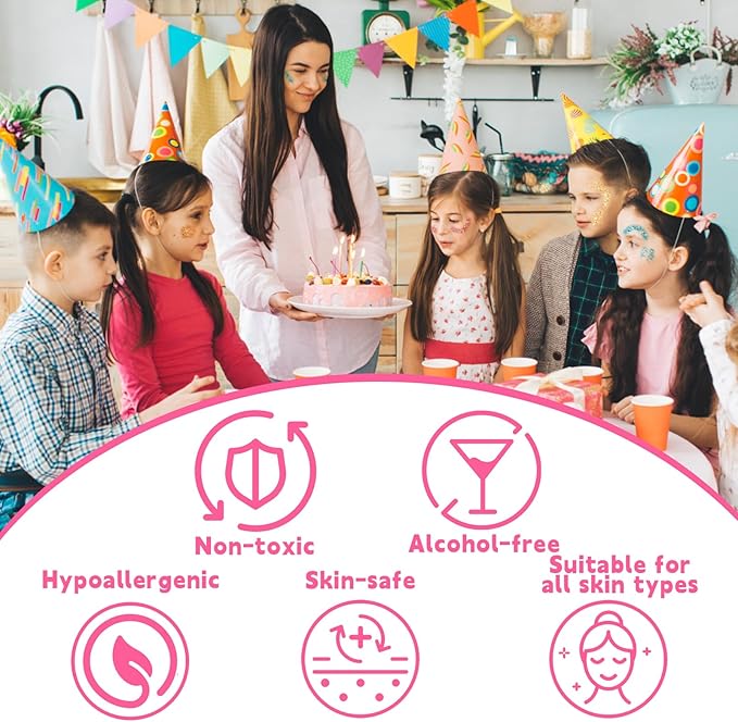 Gold Blue Pink Body Glitter Stick, Face Hair Glitter Stick for Kids, Glitter Face Paint Hair Accessories for Women Girls Singer Concert Festival Rave Disco Party Mermaid Sparkly Makeup