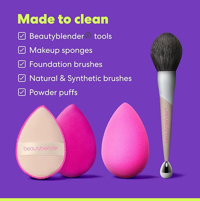 Beautyblender Blendercleanser Tool Scrub Solid Cleanser – Lavender Scented Makeup Sponge & Brush Cleansing Bar – Hand, Sponge, and Brush Cleanser, Removes Makeup & Buildup, Travel-Friendly, 1 oz