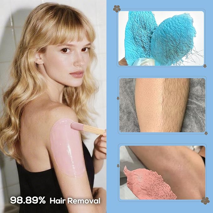 2.5lb Wax Beads, Hard Wax Beads with Upgraded Chamomile Formula -Wax Beads for Hair Removal Sensitive Skin Women, Includes Sticks & Gloves,Ideal for Bikini/Brazilian/Body/Face Waxing