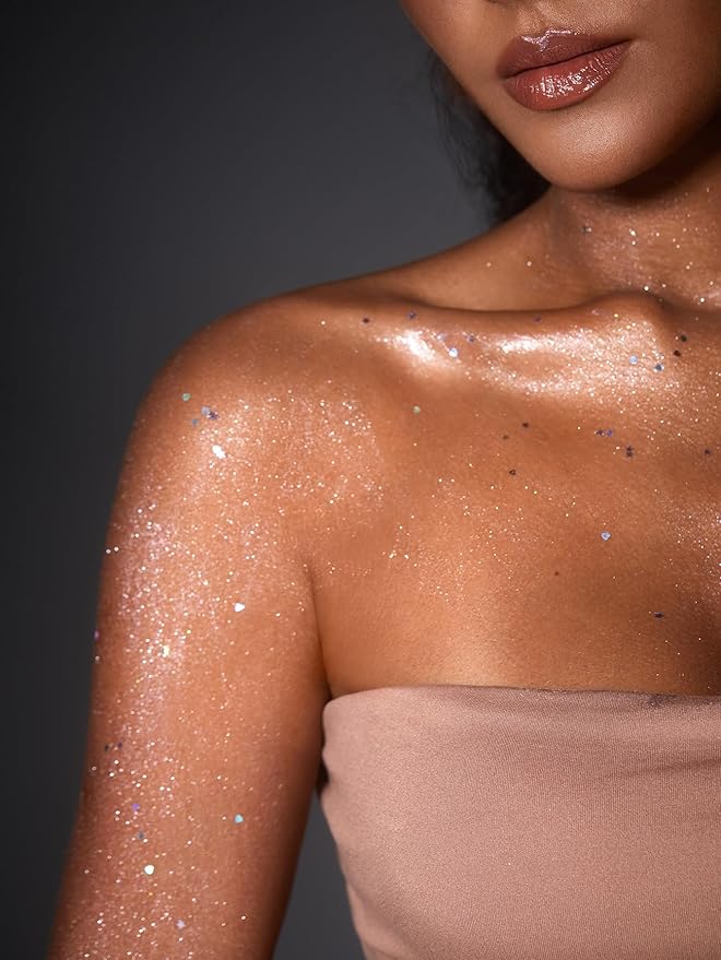 SHEGLAM Party Starter Body Highlighter Glitter Gel Quick-Drying and Non-Sticky Glitter Spray Liquid Highlighter for Face Hair Body Glitter-Social Butterfly