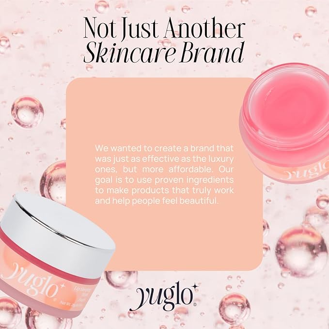 YUGLO Lip Sleeping Mask | Peach Flavor | Hydrating & Soothing Lip Treatment for  Dry, Chapped Lips | Plumps & Moisturizes | Overnight Lip Repair