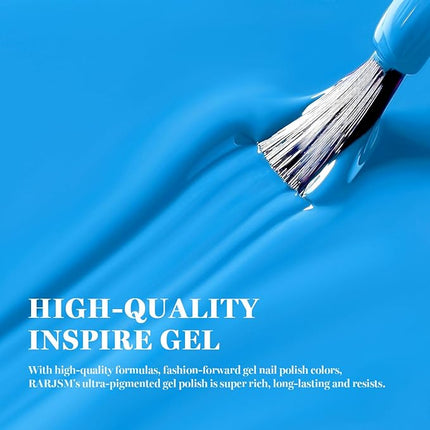 RARJSM Sky Blue Gel Nail Polish 1PCS 15ML Long Lasting Opaque Light Soft Blue Milky Creamy Gelpolish Soak off U V Curing Required Nail Art French Manicure Salon DIY at Home