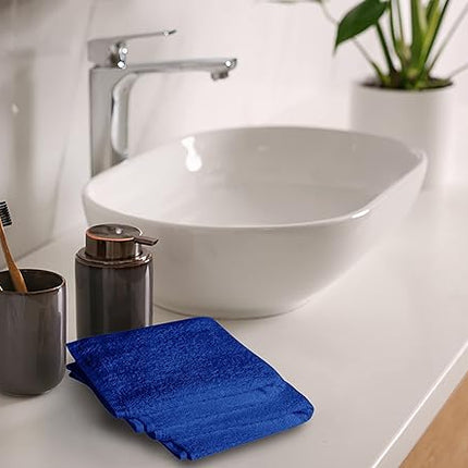 Softolle 100% Cotton Washcloths 24 Pack (12x12 Inches) Soft, Highly Absorbent Washcloth, Face Towels, Wash Cloths for Face, Ring Spun, Bulk Pack (Royal Blue)