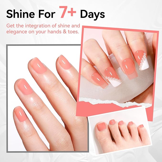 Jelly Pink Nail Polish, Fast Dry Sheer Tinted Blush Rose Fingernail Polish, 9-Toxic Free Vegan Rich in VE Nail Lacquer for All Tone Skin Nail Art Manicure Gift for Women