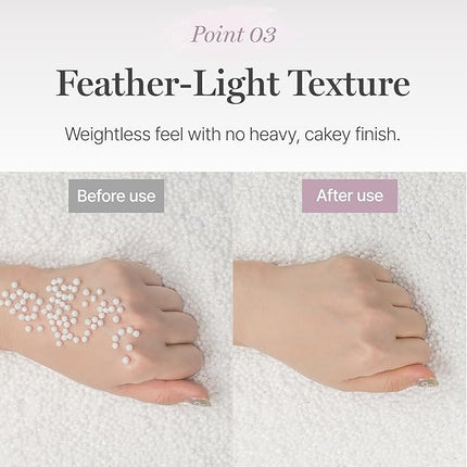 BLACK ROUGE, Egg Blur Powder, EP01 Egg bare, Loose Face Powder, Korean Makeup Oil Control Compact with Puff, Lightweight Long-Lasting Setting Powder in White, Peach & Purple, 0.17oz