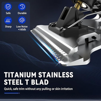 Ufree Mens Beard Trimmer, Zero Gapped T Blade Liners, Cordless Hair Clippers, Electric Razor Shavers for Men, Grooming Kit for Hair Cutting, Gifts for Men(Black)