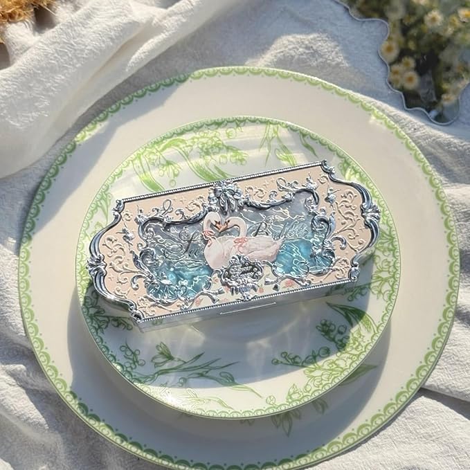 Flower Knows Swan Ballet Six-Color Makeup Palette,Eyeshadow,Blush,Highlighting & Contour All-in-One Face Makeup Palette with 4 Matte+2 Shimmer Neutral Shades(01 White Swan,0.23 Oz)