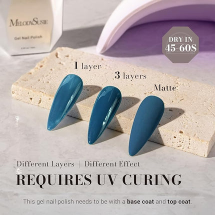 MelodySusie Blue Gel Nail Polish,0.5fl oz Nails Soak Off UV LED Dark Blue Gel Polish Gift for Women Nail Art Manicure Salon DIY Nail Design Decoration at Home-416-A2106